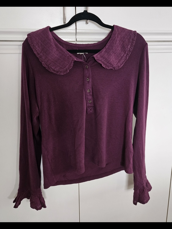 Anthropologie Tops - Anthropologie Pilcro Long-Sleeve with Ruffled Peter Pan Collar